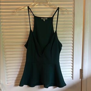 Charlotte Russe Green Asymmetrical Peplum Camisole